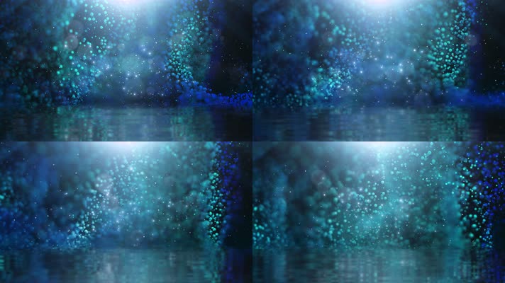 4K 蓝色 流体 有机体 抽象 光斑 炫