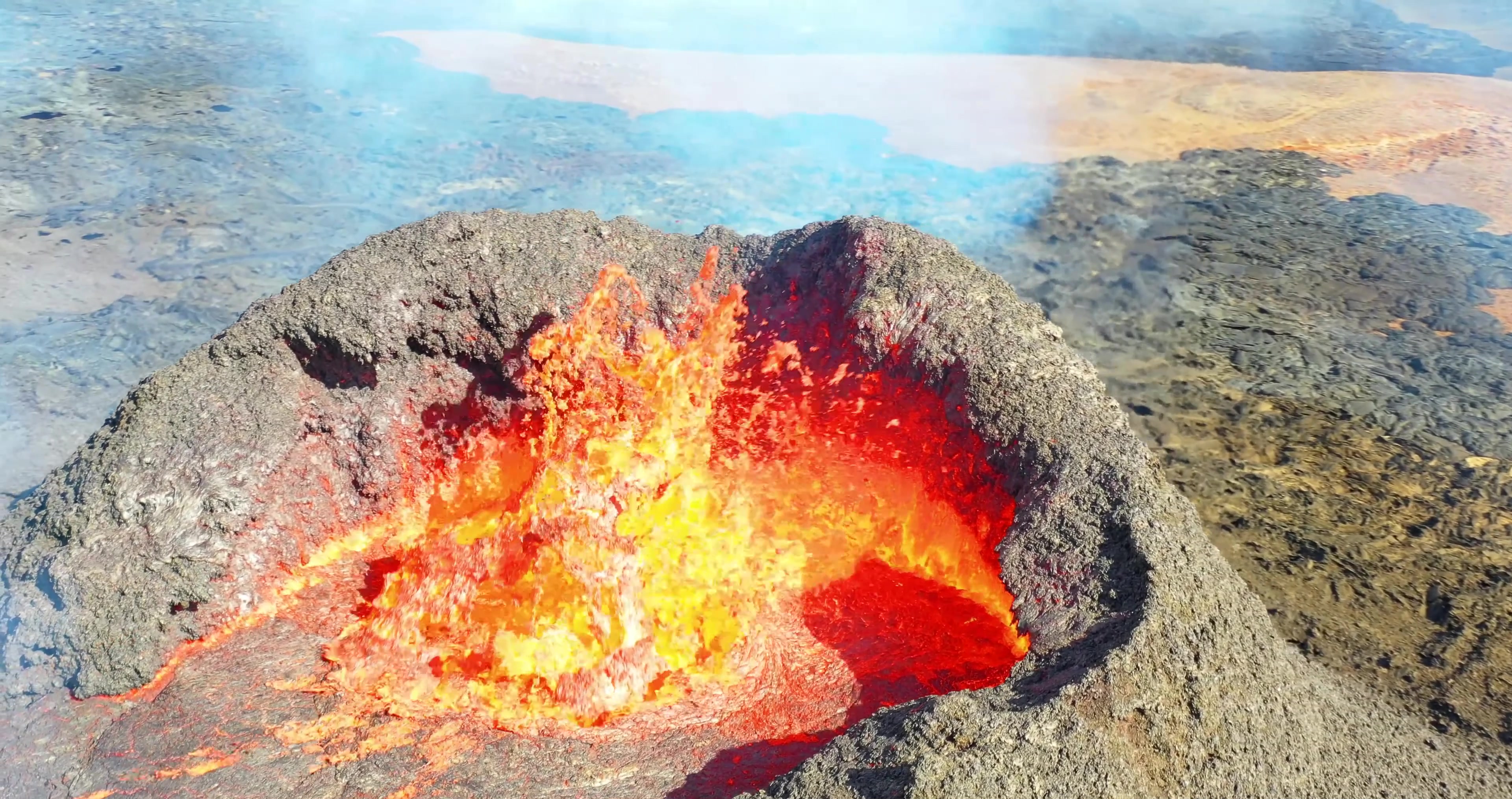 火山喷发视频素材-火山喷发实拍高清素材-凌点视频素材网