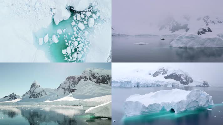 【4K】地球南极冰山风光