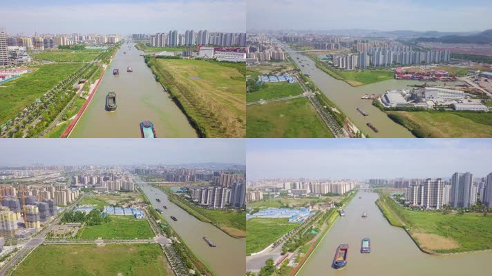 4K航拍-京杭大运河-苏州段