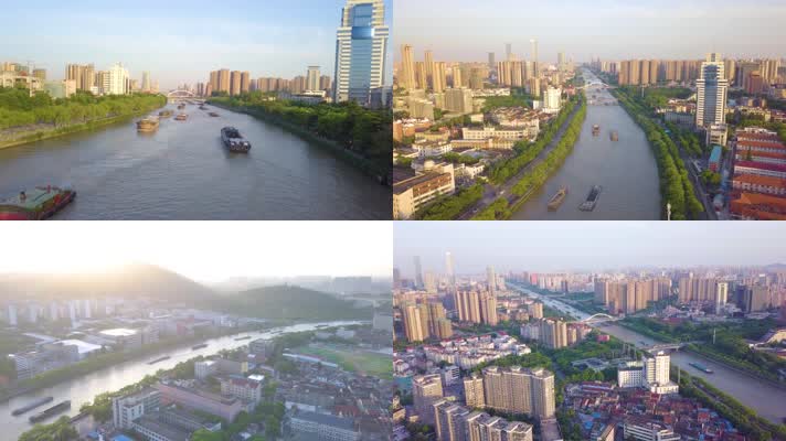 无锡运河-京杭大运河-4k航拍