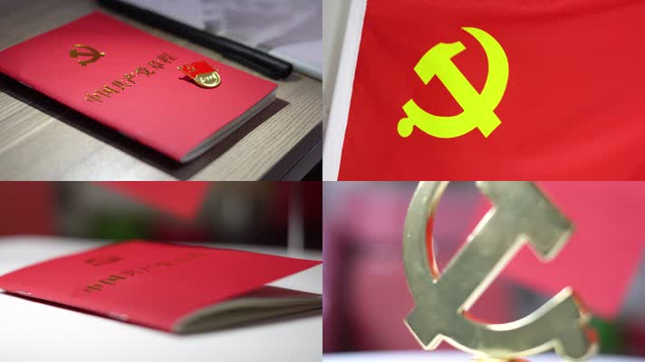 七一建党节共产党党史章程学习红色主体教育