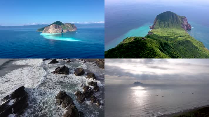 岛屿海岛蓝天海水唯美旅游宣传，4K航拍