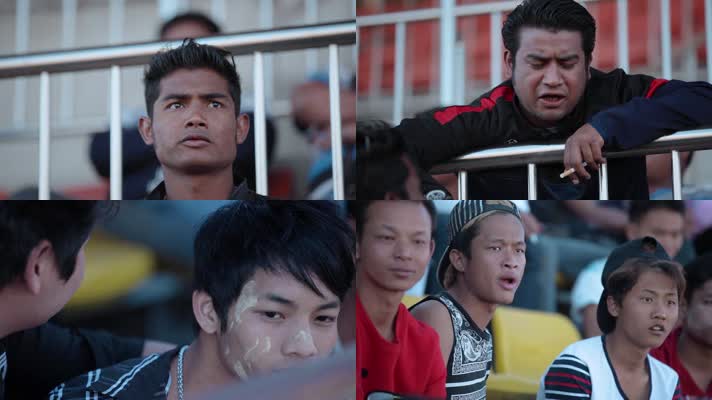 东南亚国人视频看比赛看台上的外国观众