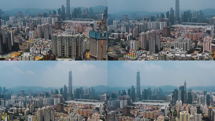 4k深圳视频高楼林立的深圳市区远景