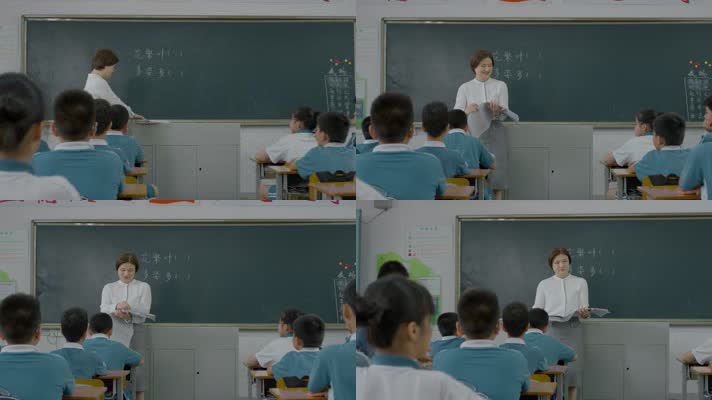 深圳小学生视频深圳课堂上老师分发试卷
