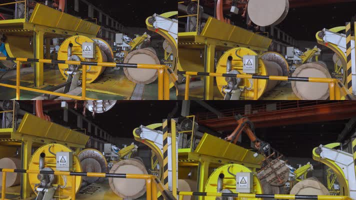 4k造纸厂视频广东东莞纸生产机械臂传输