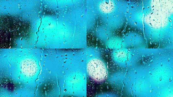 玻璃窗上的雨 流淌  