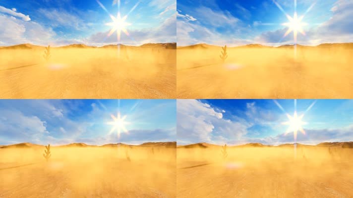 沙漠荒漠荒原戈壁滩风沙-循环02