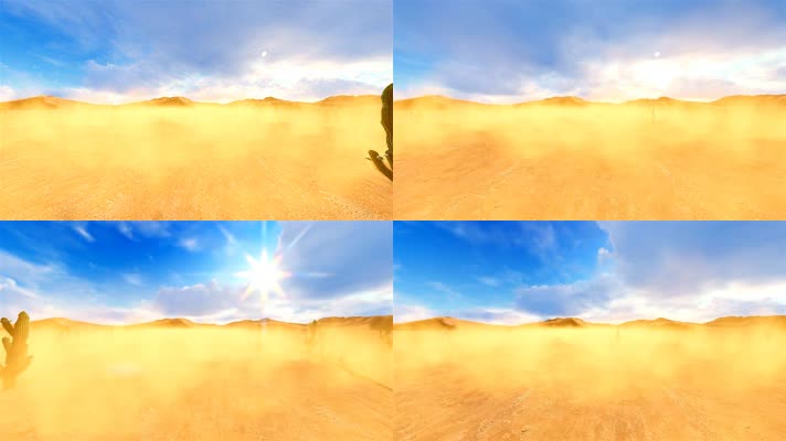 沙漠荒漠荒原戈壁滩风沙-循环01