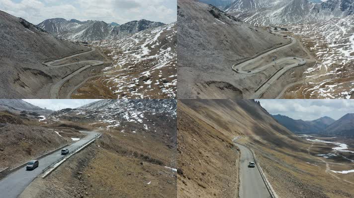 4K川藏318国道路线跟车航拍素材1