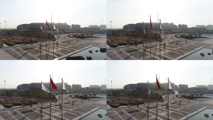 焦作太极广场旗帜（4K50帧）