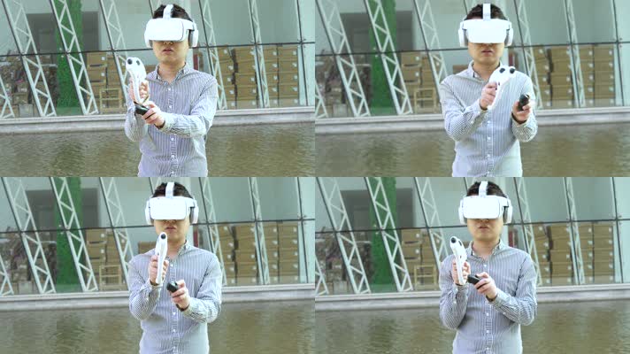 用VR枪蓝牙手柄玩虚拟现实互动游戏