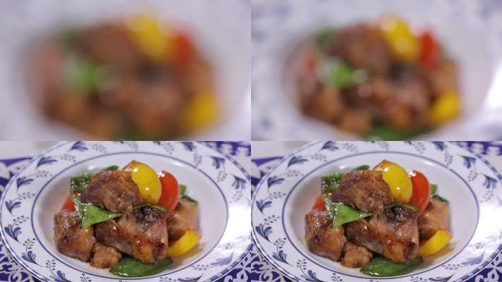 减肥菜谱彩椒豆角烧鸭肉 (2)