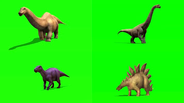 11种恐龙绿屏合集，各种恐龙