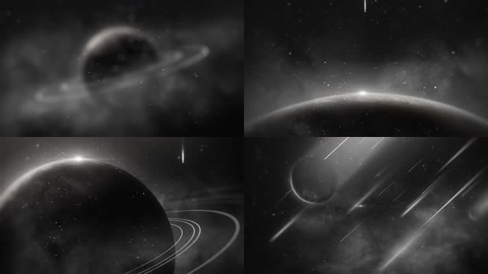 黑白科技超前宇宙梦幻粒子星球动画标题