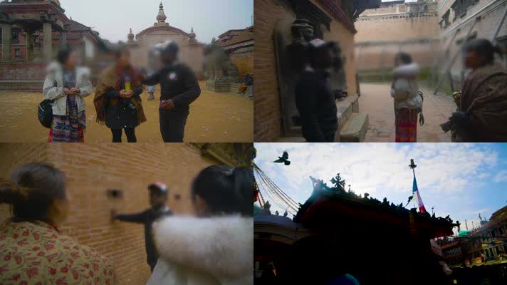尼泊尔导游对游客讲解异国文化婚礼旅拍样片