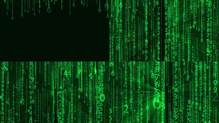 【原创】计算机黑客帝国数字雨信息流下落背