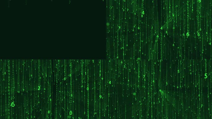 【原创】计算机黑客帝国绿色科技数字雨背景