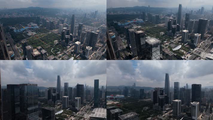 4k深圳市民中心广场全景远景视频