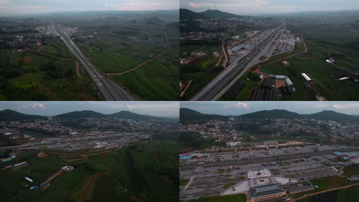4k高速公路视频中国西南停车服务区空荡荡