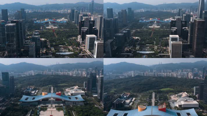4k深圳市民中心广场周边高楼大厦视频