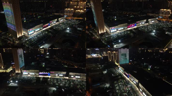 武汉商场夜景航拍
