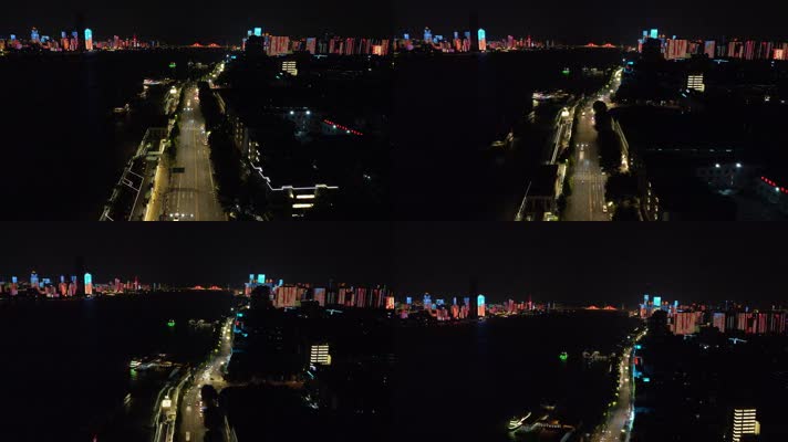 武汉夜景远景航拍