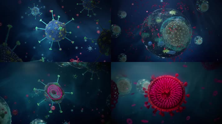 新型冠状病毒DNA基因变异三维动画