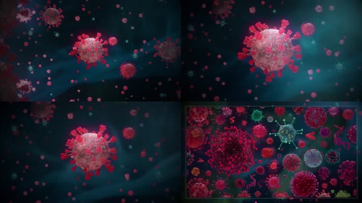 新冠病毒冠状病毒疫苗病菌三维动画