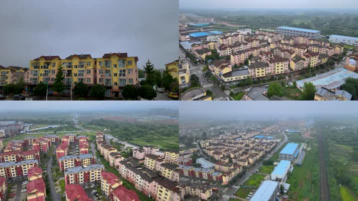 4k中国成都城乡高速发展航拍青白江铁路交汇