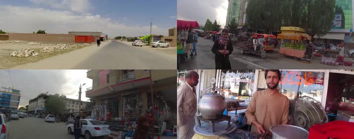 阿富汗，城市美食街道汽车