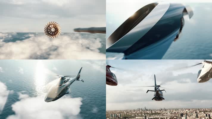 3D直升机组装动画视频素材