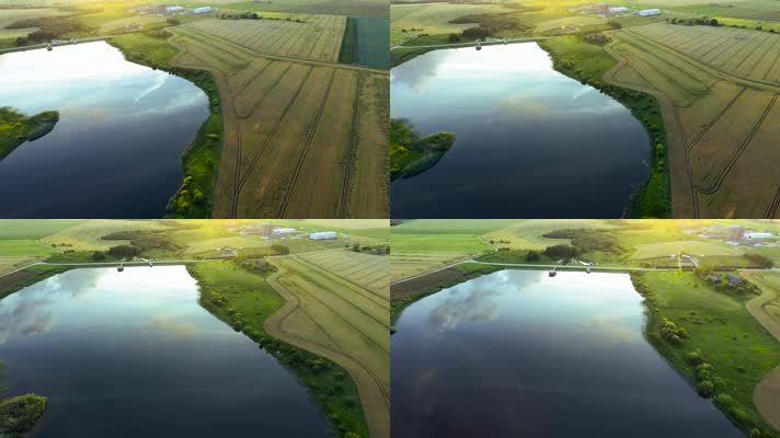 田园田野河流耕地