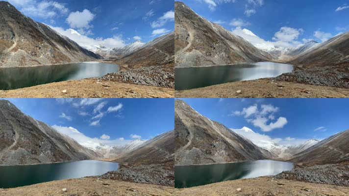延时摄影西藏喜马拉雅雪山湖泊
