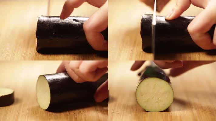 刀切茄子蔬菜横截面 (2)