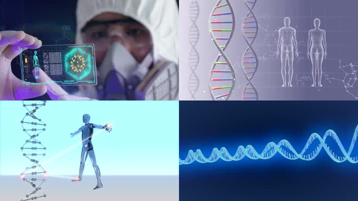 人类DNA基因编辑科技研究医学动画