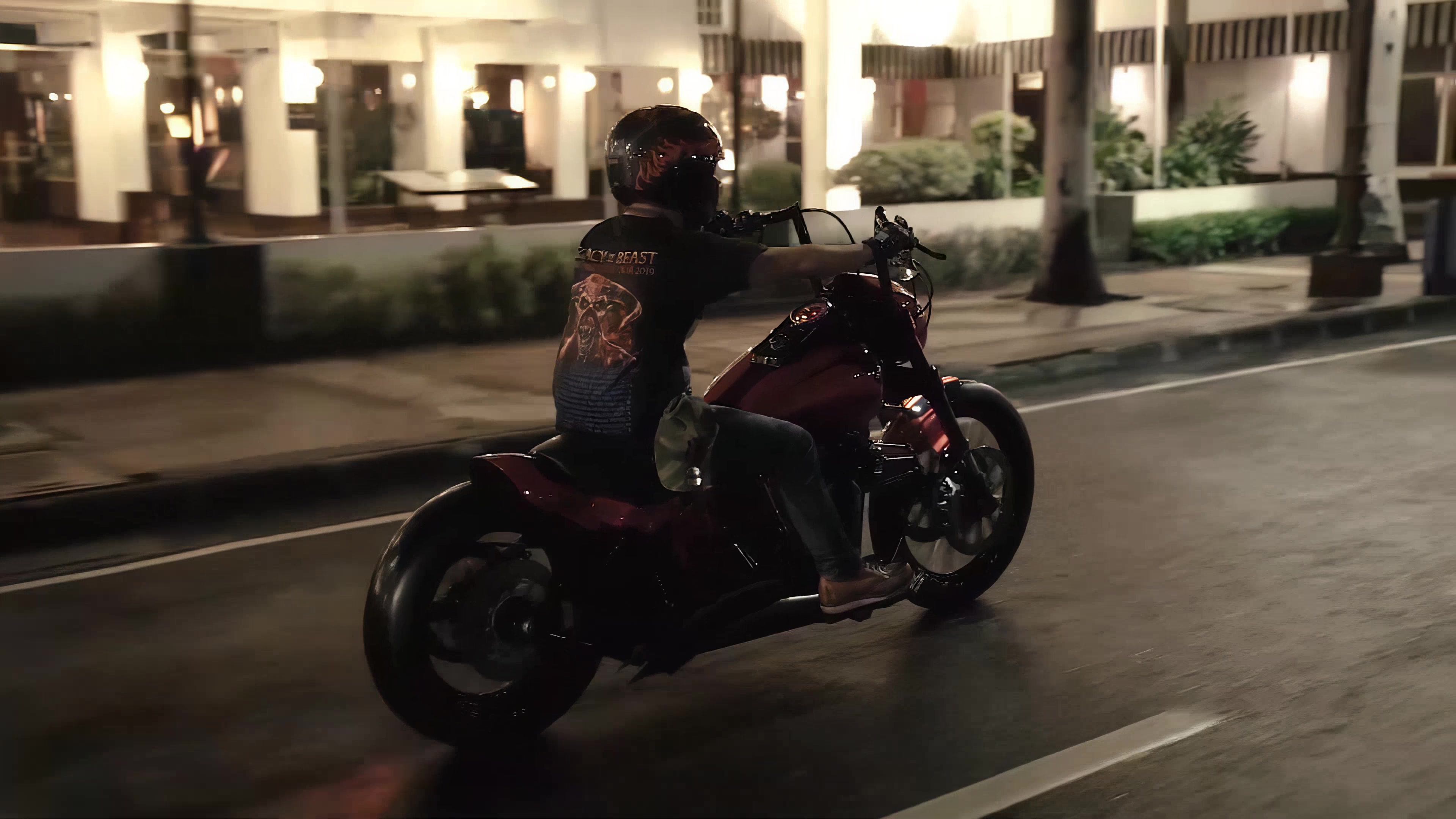夜晚骑摩托车真实图片图片