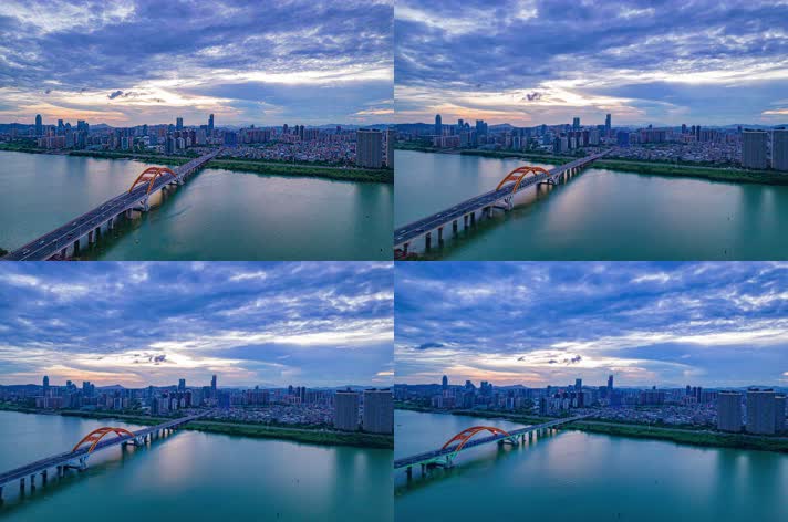 6K 惠州惠城区隆生大桥风景天空延时航拍