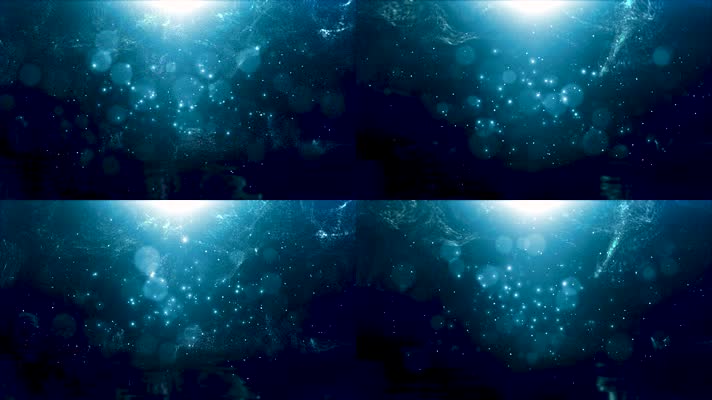 4K 蓝色 粒子 流体 有机体 抽象 光