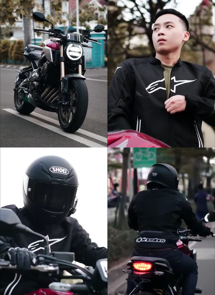 本田摩托车，骑摩托车