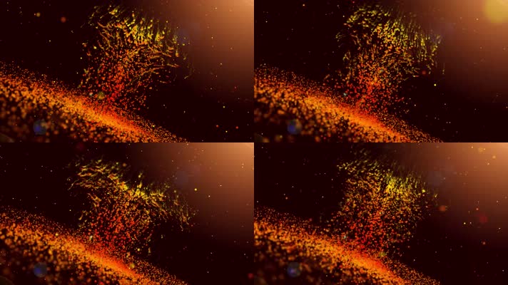 4K粒子火山喷发火焰光线抽象背景