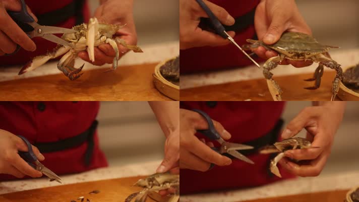 拆分清洗梭子蟹螃蟹 (2)