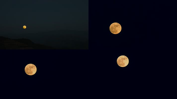 十五的月亮视频中秋节夜晚升起的圆圆月亮
