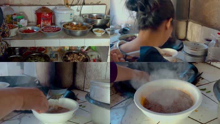 农村厨房视频云南农村过年做年饭油泼辣椒