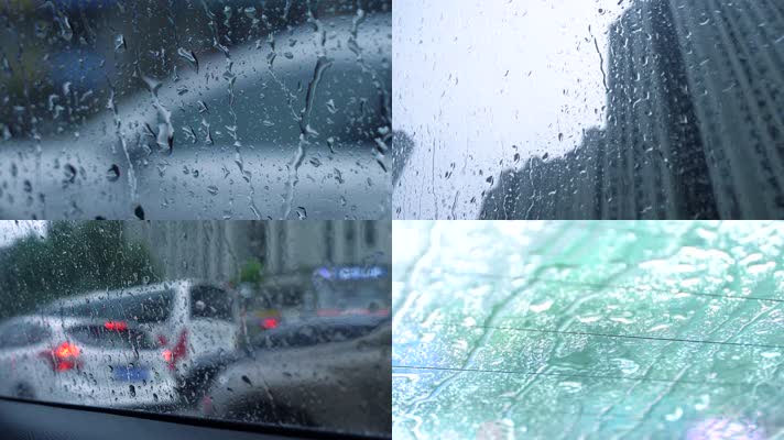 车窗外下雨