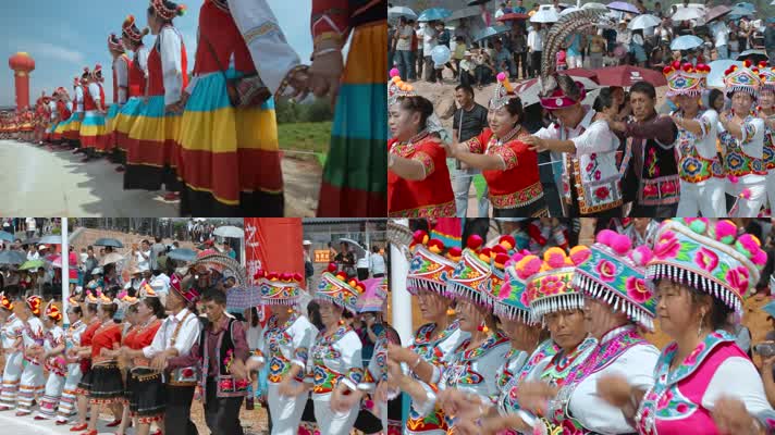 民族歌舞视频中国西南彝族火把节活动舞蹈