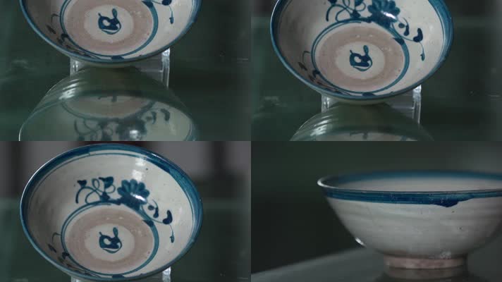 青花土陶碗视频明清时期餐具出土文物