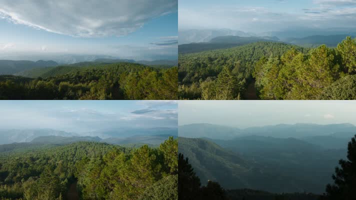 原始森林延时视频西南山区云层光影变化