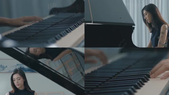 美女弹钢琴